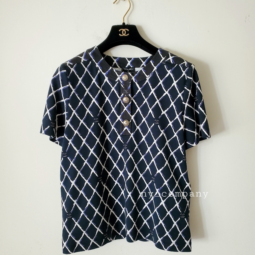 (SALE)Chanel CC Logo/Quilted Design Print Top(Brand New)